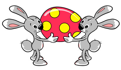 Cute easter bunny vector illustration, Cartoon Character