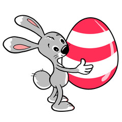 Cute easter bunny vector illustration, Cartoon Character