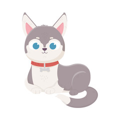 cute dog lying domestic cartoon animal, pets