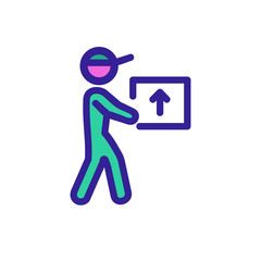 Courier icon vector. Thin line sign. Isolated contour symbol illustration