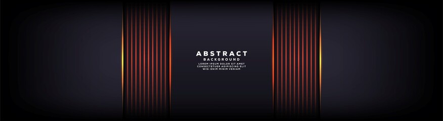 Abstract modern technology futuristic dark grey background with orange light line on blank space