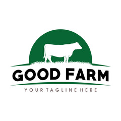 Vintage Cattle Logo, Cattle Farm, Beef logo vector