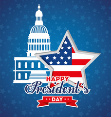 Star and capitol design, Usa happy presidents day united states america independence nation us country and national theme Vector illustration