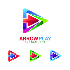 Arrow and play logo design