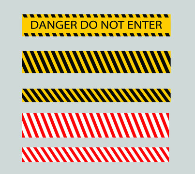 Yellow Danger Tape Icon Vector 