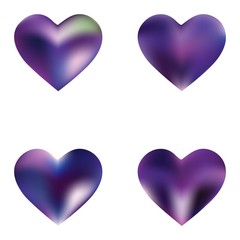 Set of mesh backgrounds hearts.