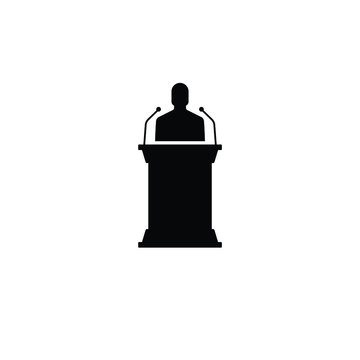 recommend clip art: Business man on podium icon vector