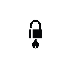 Lock with key  icon vector