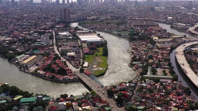 Aerial Philippines  Manila Poblacion September 2019 Sunny Day 4K Mavic Pro  Aerial video of downtown Manila in the Philippines in Poblacion district on a sunny day.