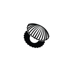 Shell with pearl icon vector