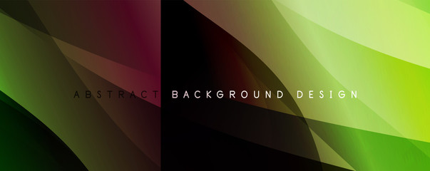 Wave liquid style lines with shadows and light on gradient background