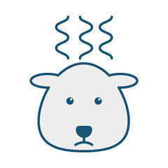 polar bear head with fever