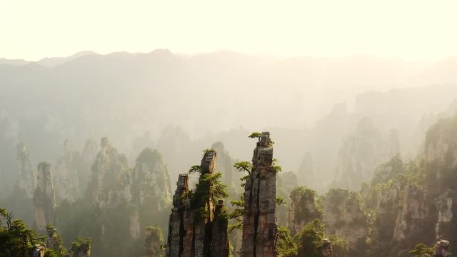 Wulingyuan drone video beautiful stone pillar