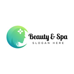 beauty and spa logo, natural beauty salon logo template