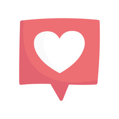 romantic speech bubble love heart feeling message