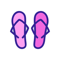 flip-flops icon vector. Thin line sign. Isolated contour symbol illustration