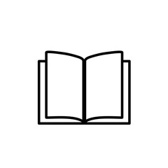 Book icon opening black and white vector illustration