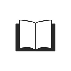 Book icon opening black and white vector illustration