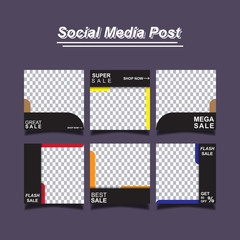 Editable Post Template Social Media Banners for Digital Marketing.
