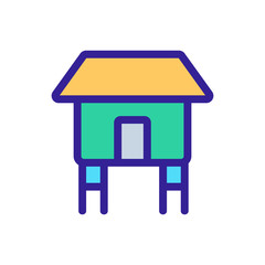 building icon vector. Thin line sign. Isolated contour symbol illustration