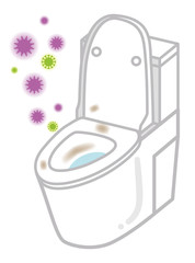 Dirty toilet icon - cover opened