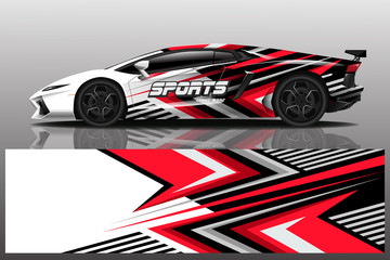Sport car decal wrap design vector