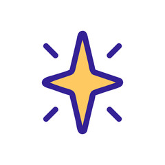 Star shining glitter icon vector. Thin line sign. Isolated contour symbol illustration