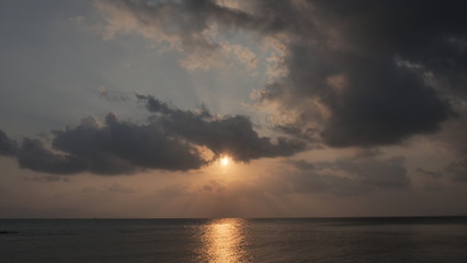 Calm water in twilight sunset time