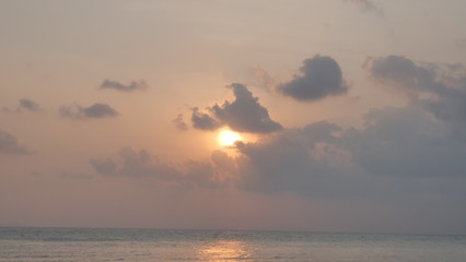 Calm water in twilight sunset time