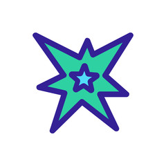 Obraz premium Star shining glitter icon vector. Thin line sign. Isolated contour symbol illustration