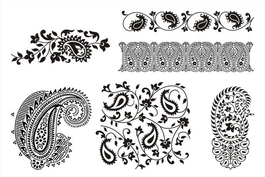 vintage paisley floral designs , wedding, royal India	