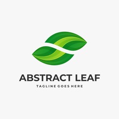 Vector Logo Illustration Abstract Leaf Gradient Colorful