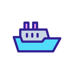 ship icon vector. Thin line sign. Isolated contour symbol illustration