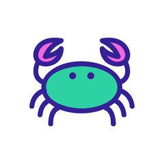 Crab icon vector. Thin line sign. Isolated contour symbol illustration