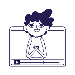 teen boy in screen video blogger social media