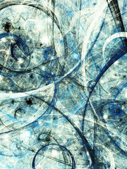 blue abstract fractal background 3d rendering illustration