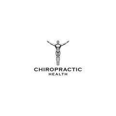 man chiropractic health logo designs inspiration - vector - obrazy, fototapety, plakaty