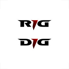 a stylized texts or Abbreviation of R I G and D I G