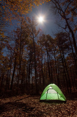 Stanton, Kentucky / United States - November 12 2016: Red River Gorge Camping by Moonlight