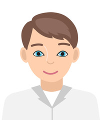 Doctor male avatar. Cartoon style. Vector illustration.