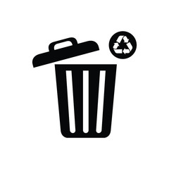 trash can icon on white background