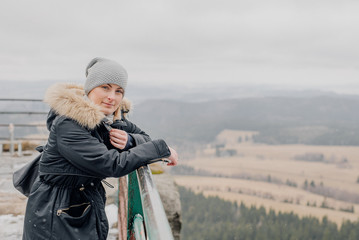 Positive Woman In the Mountains