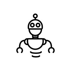 robot mascot technology character artificial machine linear design