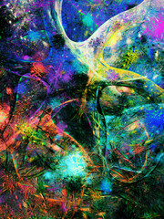 rainbow abstract fractal background 3d rendering illustration