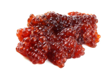 Red caviar isolated on white