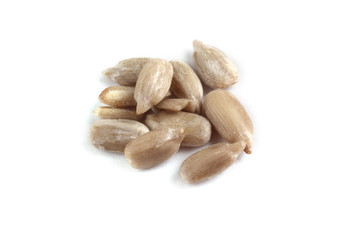 Sunflower seeds isolated on white
