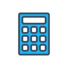 Calculator icon outline filled color style