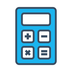 Calculator icon outline filled color style