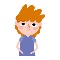 portrait young man cartoon character curly hair