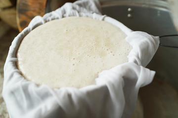 Soybean milk Colander before make soymilk.   